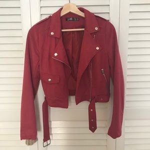 MISSGUIDED FAUX SUEDE BIKER JACKET